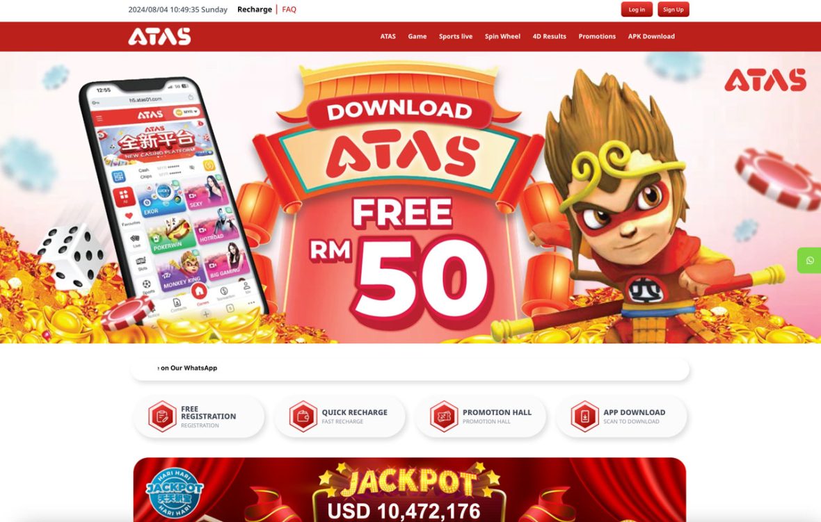 ATAS Casino free credit download RM50